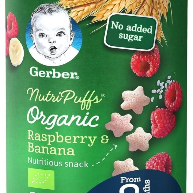 GERBER Organic Nutripuffs Raspberry & Banana (35g Can)