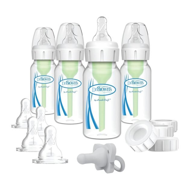 Dr. Brown’s Slow Flow Anti-Colic Bottle Set with HappyPaci