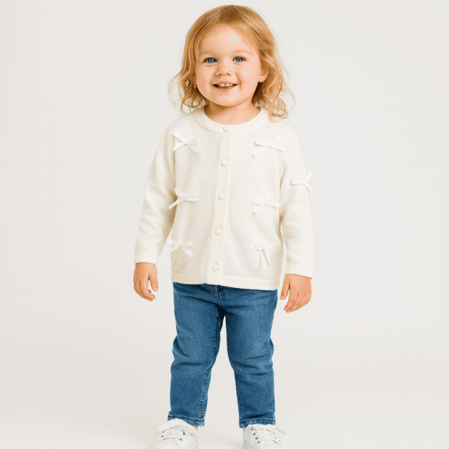 Baby Girl Cardigan with Bow Details