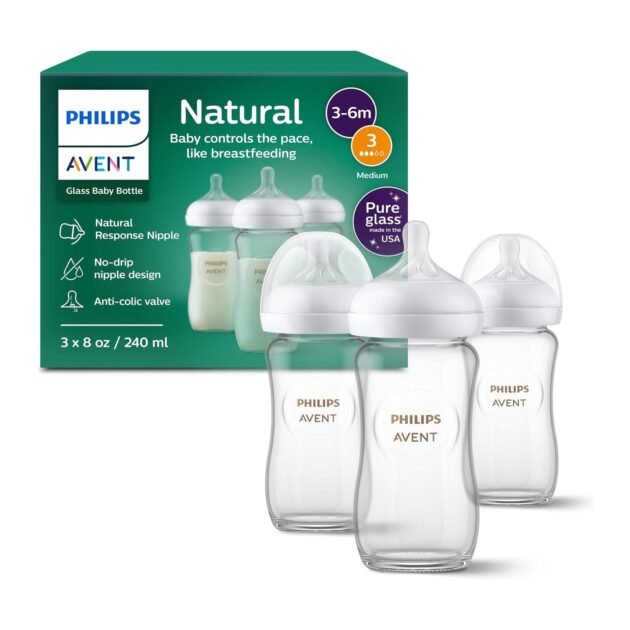 Philips Avent Natural Glass Baby Bottles with Nipples