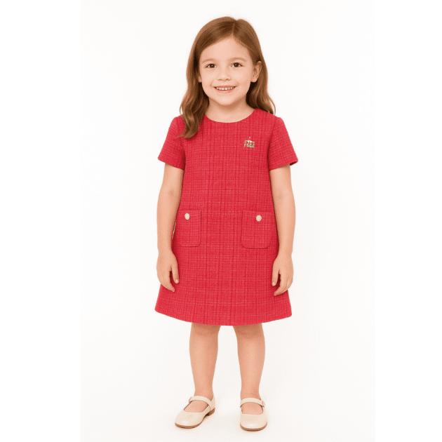 Fuchsia Tweed Dress