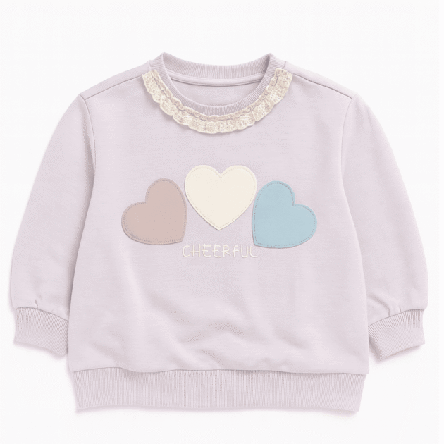 Girls Hearts Sweatshirt Lilac – view 2