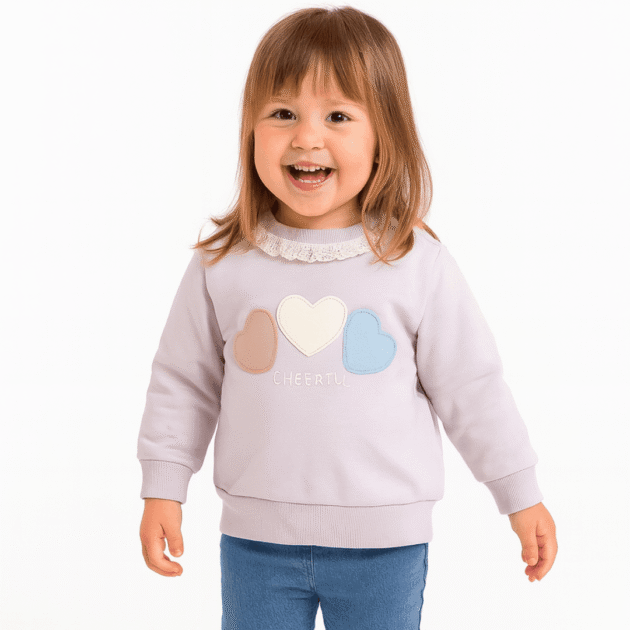 Girls Hearts Sweatshirt Lilac – view 3