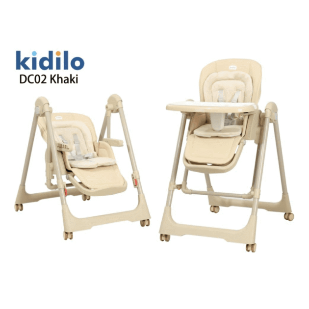 Kidilo 2 in 1 Swing Highchair | Beige
