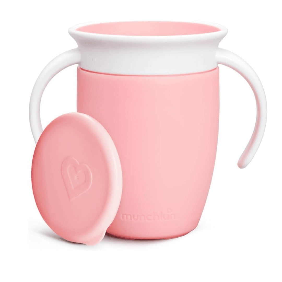 Munchkin 360° Trainer cup, Spill proof and leak proof with lid | Pink