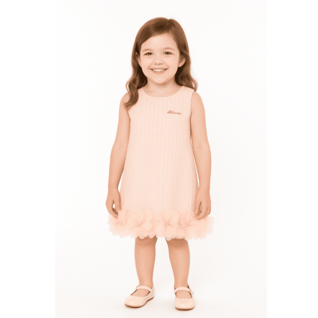 Formal Pastel Pink Tweed Dress