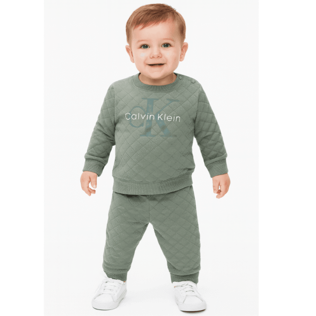 Baby Boy Quilted Double-Knit Pants Set