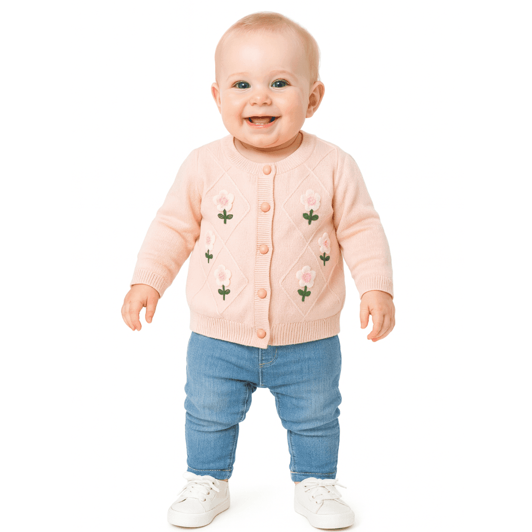 Baby Girl 3D Floral Sweater