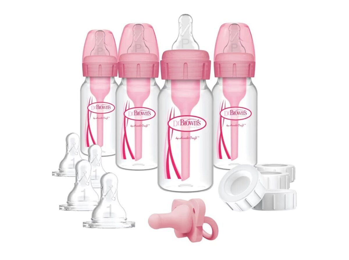 Dr. Brown’s Slow Flow Anti-Colic Bottle Set with HappyPaci