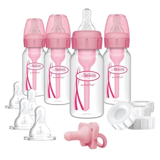 Dr. Brown’s Slow Flow Anti-Colic Bottle Set with HappyPaci