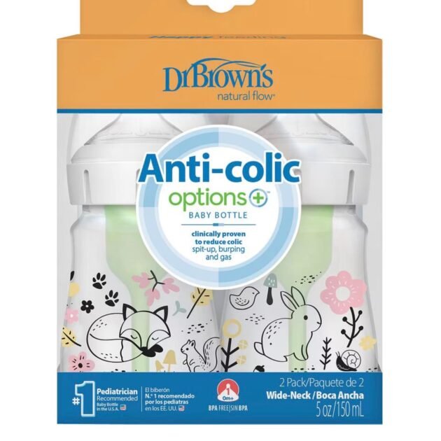 Dr. Brown’s Anti-Colic Options+ Wide-Neck Bottles – 5oz (2-Pack) – view 2