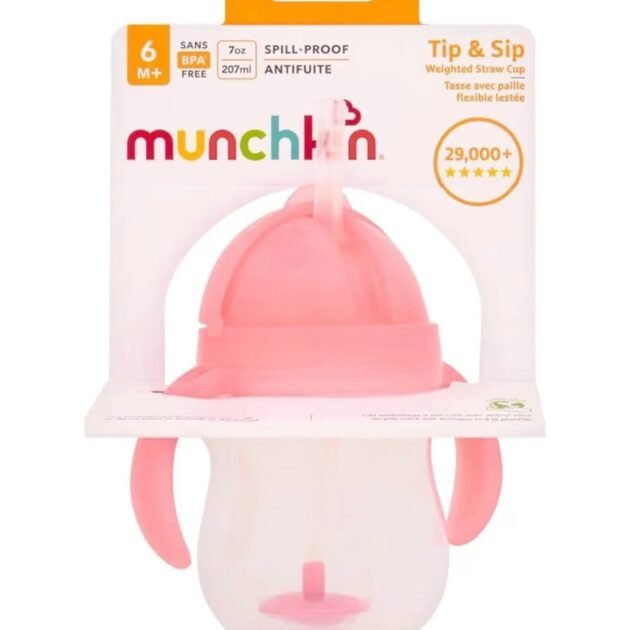 Munchkin Any Angle Click Lock Weighted Straw Trainer Cup (7oz)