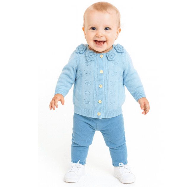 Baby Girl Sweater with 3D flowers