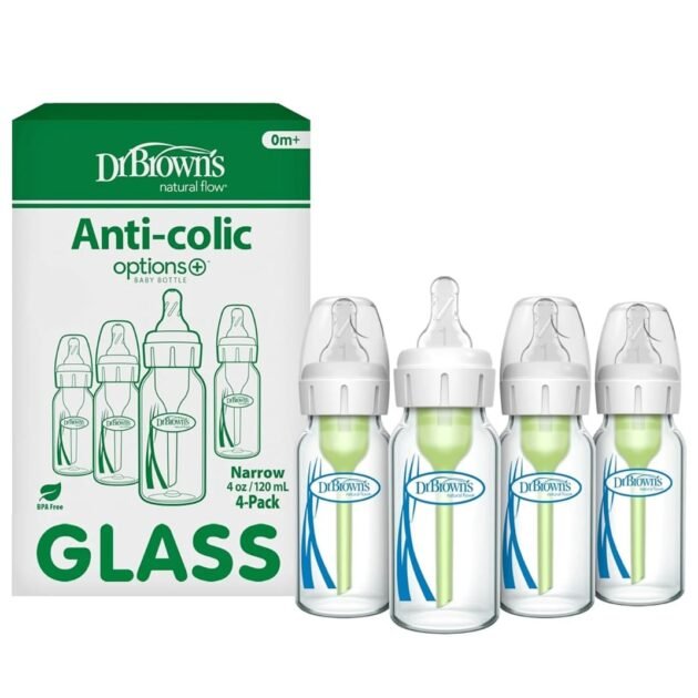 Dr. Brown’s Glass Anti-Colic Bottles – 4oz (Pack of 4)