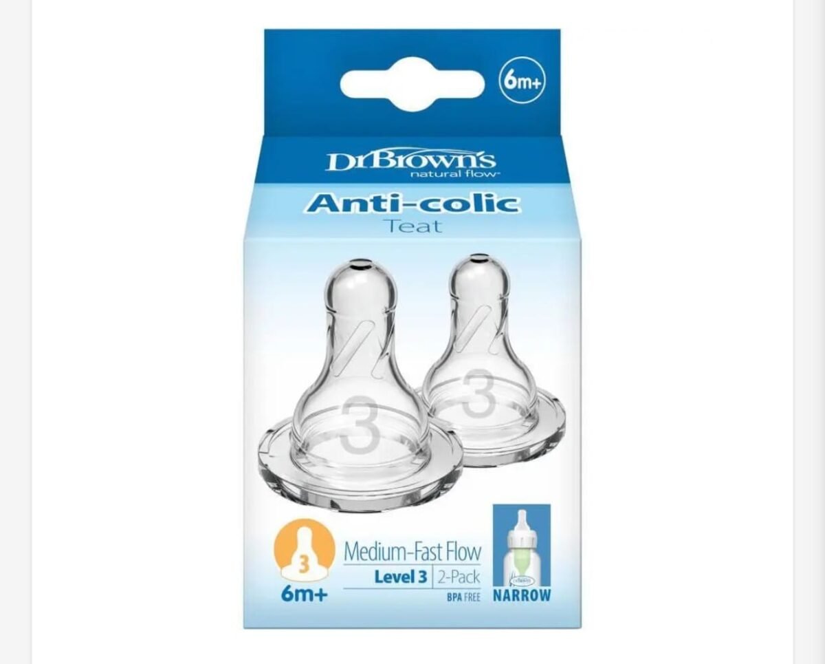 Dr. Brown’s Level 3 Narrow Nipples (2-Pack) – 6m+