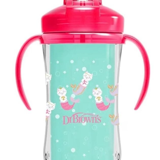 Dr. Brown’s Milestones Insulated Straw Sippy Cup – Mermaid Cat (300mL)