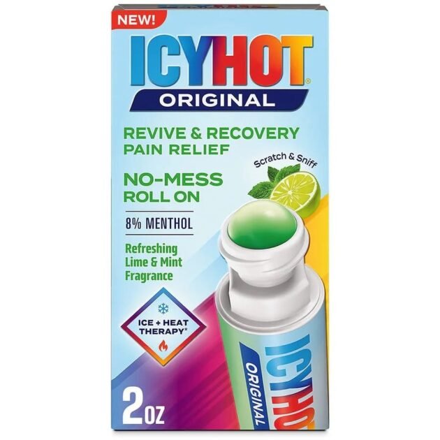 Icy Hot Original Revive & Recovery Pain Relief Roll-On – 2 oz