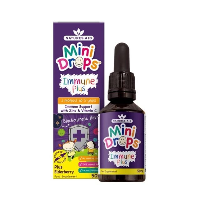 Natures Aid Mini Drops Immune Plus for Kids & Children – 50ml