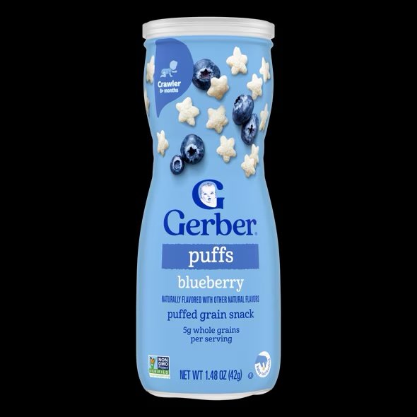 Gerber Puffs – Blueberry Puffed Grain Snack, 1.48 oz
