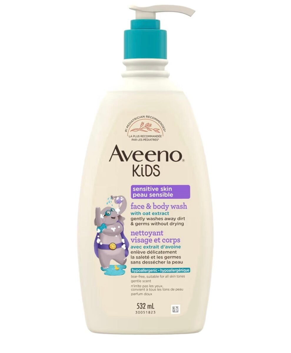 Aveeno Kids Sensitive Skin Face & Body Wash with Oat Extract (532mL)