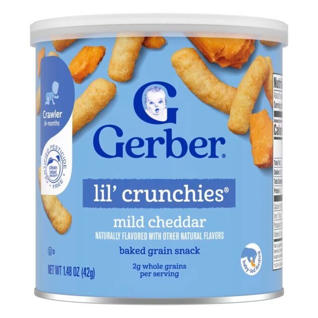 Gerber Lil’ Crunchies Mild Cheddar Baked Grain Snack – 42g