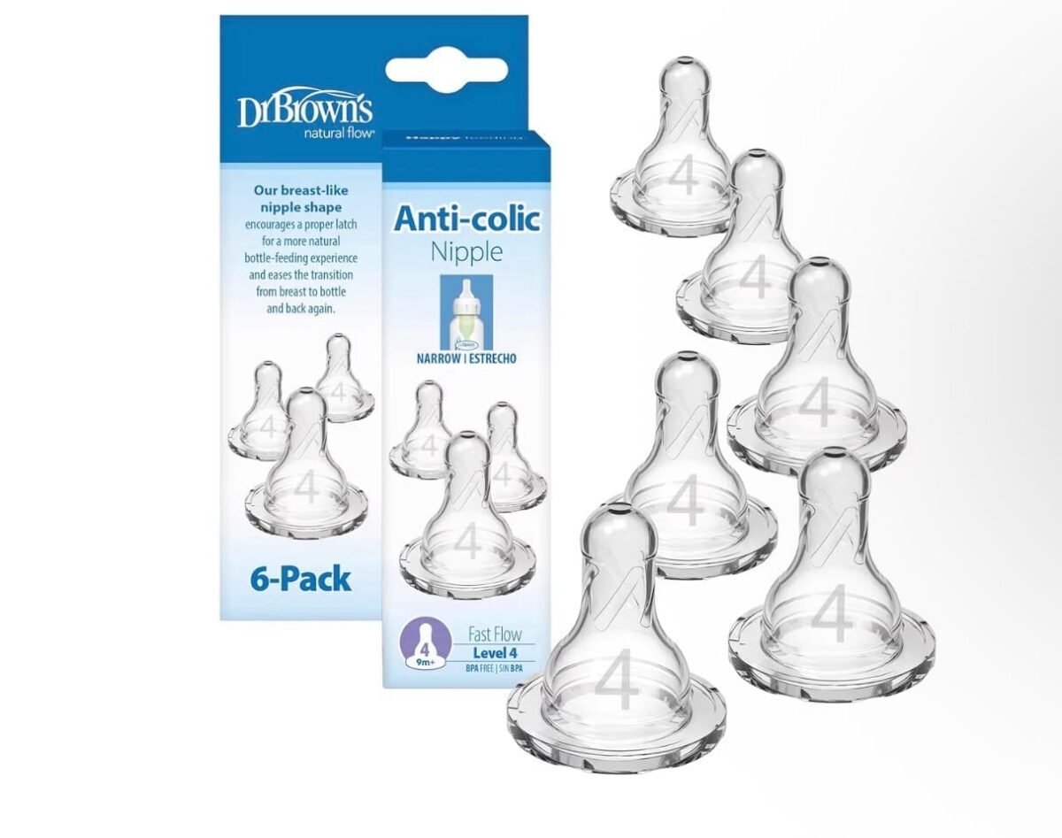 Dr. Brown’s Original Anti-Colic Nipples – Level 4, 6 Pack