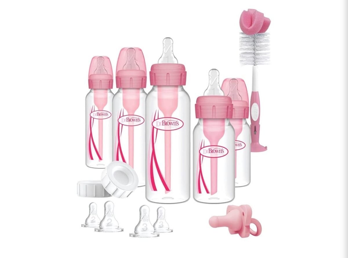 Dr. Brown’s Options+ Anti-Colic Baby Bottle Gift Set – Pink