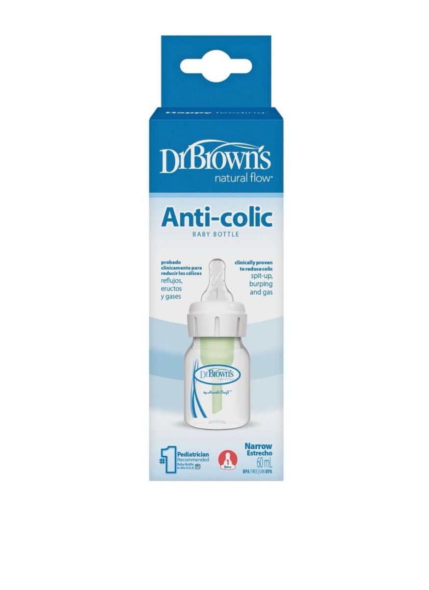 Dr. Brown’s Natural Flow® Anti-Colic Options+™ Narrow Baby Bottle – 60ml