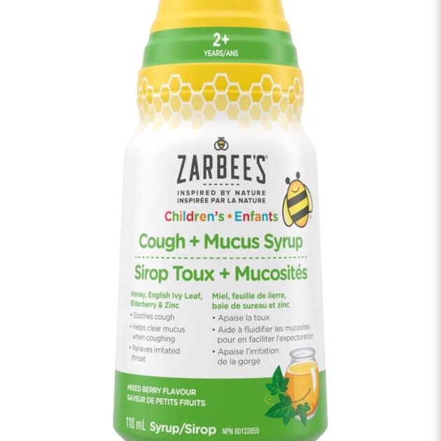 Zarbee’s Children’s Cough + Mucus Syrup – Mixed Berry – 118 mL