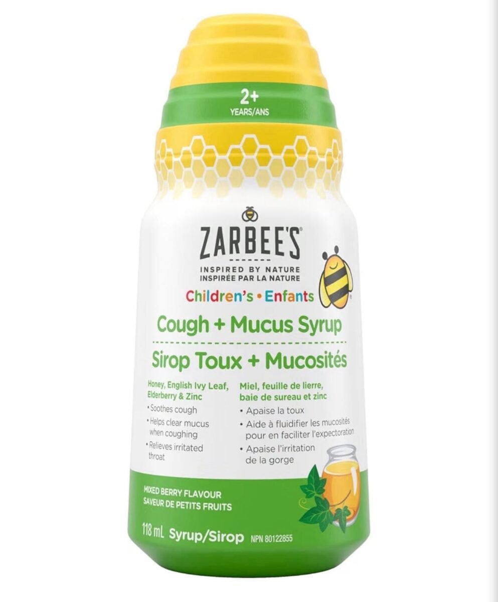 Zarbee’s Children’s Cough + Mucus Syrup – Mixed Berry – 118 mL