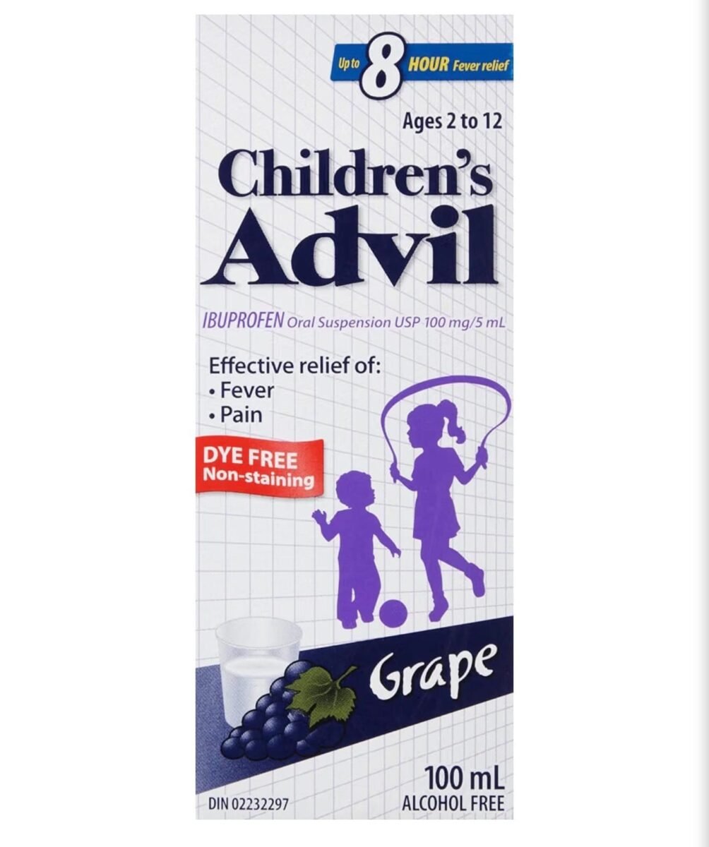 Children’s Advil Ibuprofen Oral Suspension – Grape – 100 mL