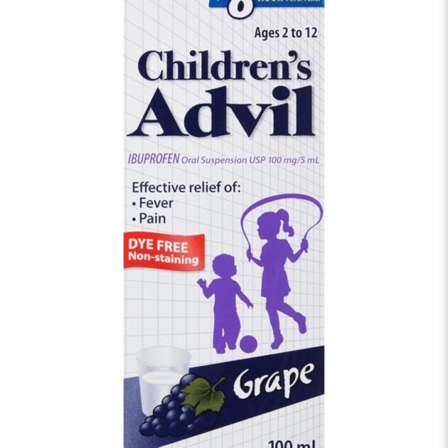 Children’s Advil Ibuprofen Oral Suspension – Grape – 100 mL