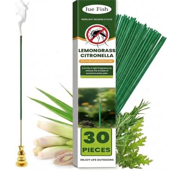 Jue Fish Lemongrass Citronella Mosquito Repellent Incense Sticks – 30 Pieces