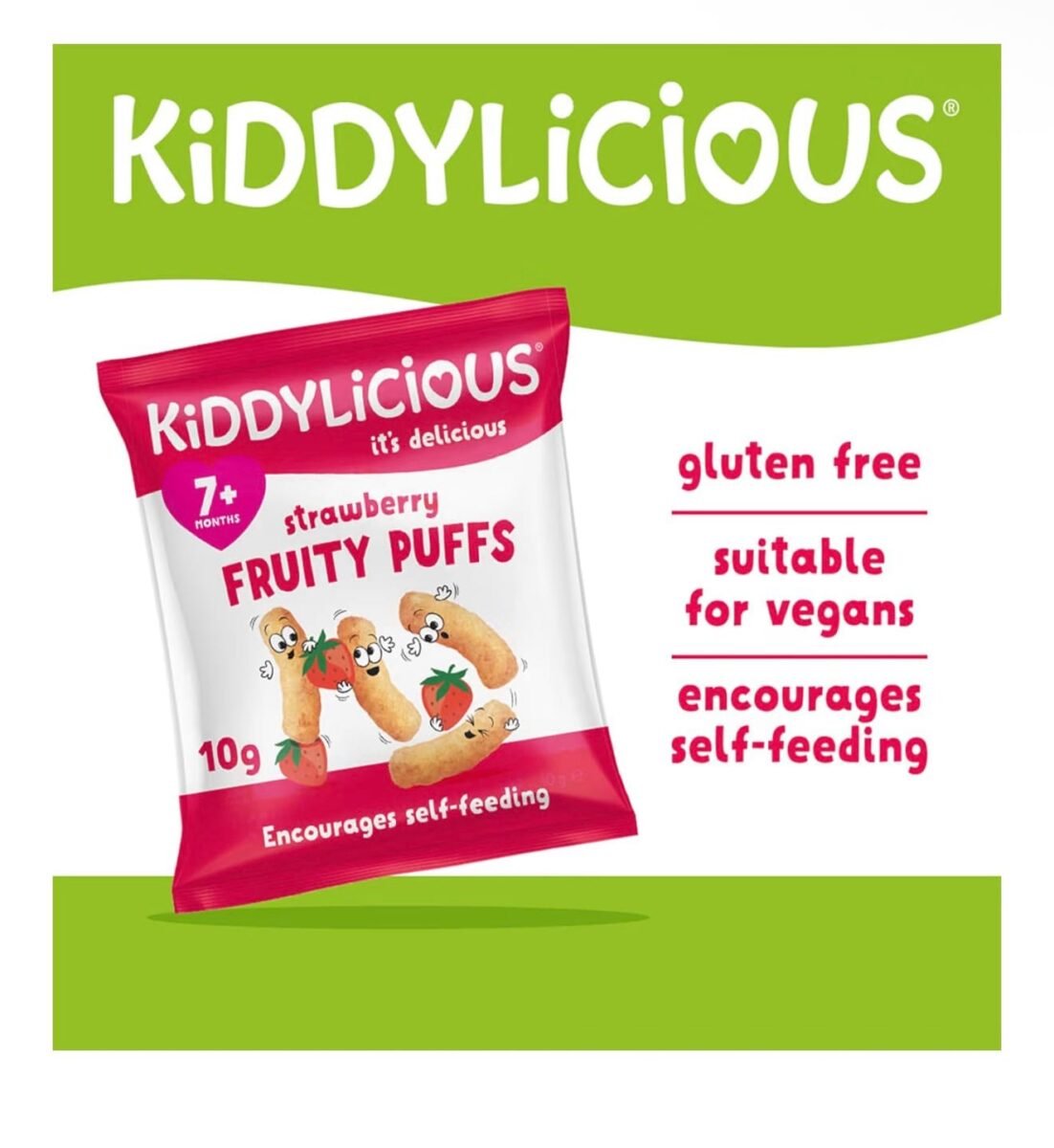 Kiddylicious Strawberry Fruity Puffs 10g