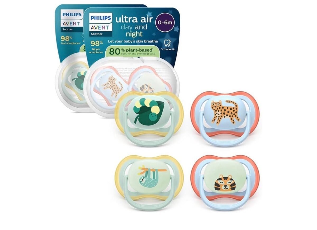 Philips Avent Ultra Air Day & Night Soothers 0–6 Months – 4 Pack | SCF087/22