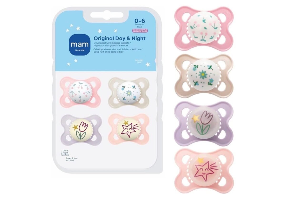 MAM Original Day & Night Baby Pacifiers 0–6 Months – 4 Pack