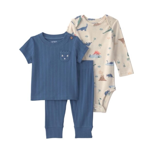 Carter’s Child of Mine Baby Boys’ 3-Piece Dinosaur Pant Set – Newborn