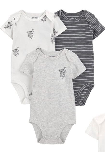 Carter’s Child of Mine Baby Bodysuits – 3 Pack (0–3 Months)