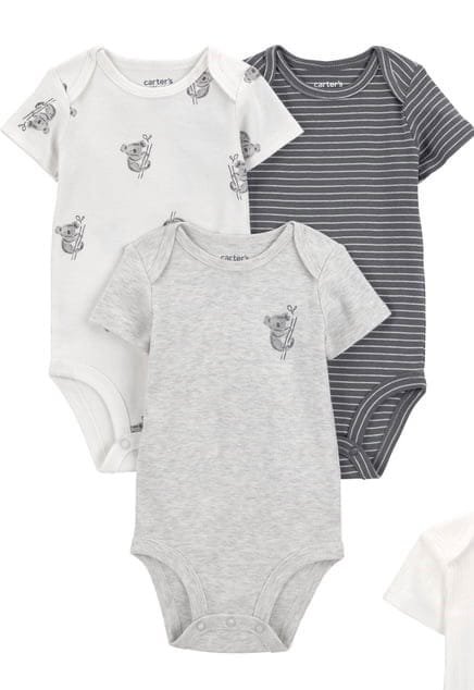 Carter’s Child of Mine Baby Bodysuits – 3 Pack (0–3 Months)