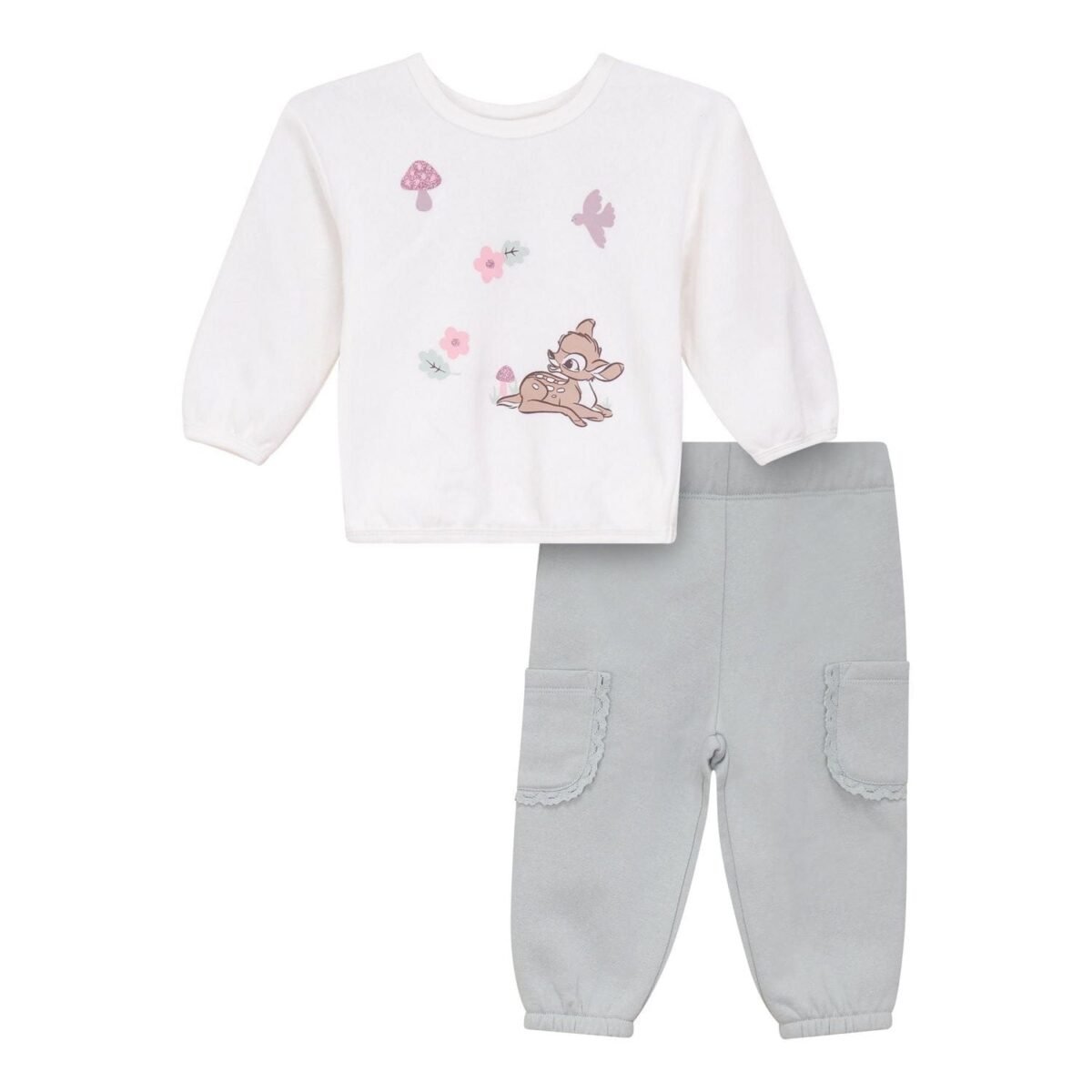 Disney Bambi Baby Girls’ Fleece 2-Piece Top & Pants Set – 3–6 Months