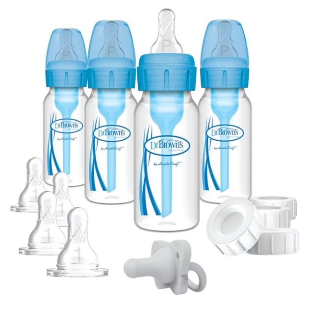 Dr. Brown’s Slow Flow Anti-Colic Bottle Set with HappyPaci