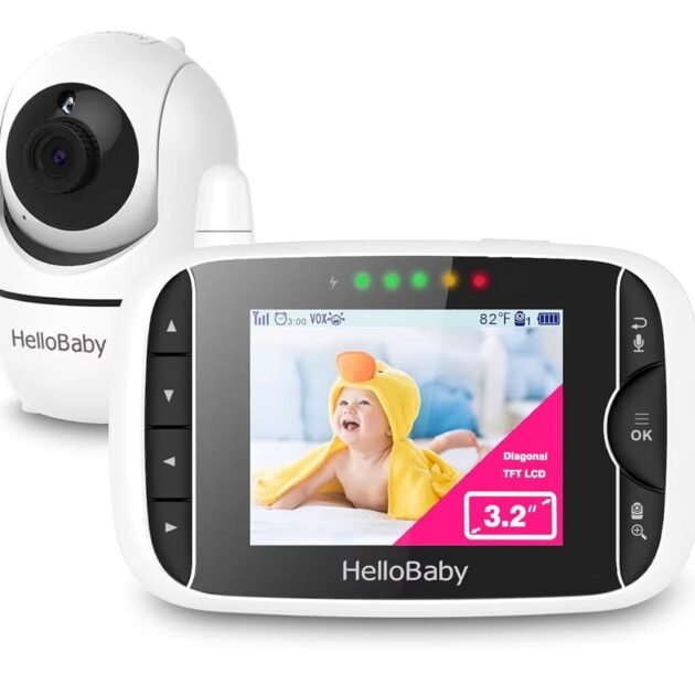 HelloBaby 3.2” Video Baby Monitor with Night Vision & Two-Way Talk
