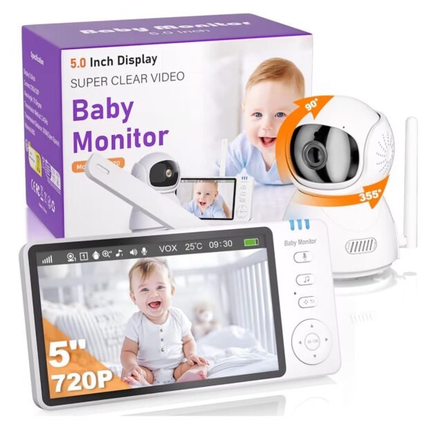 BURNNOVE Baby Monitor with Camera – 5” HD Screen