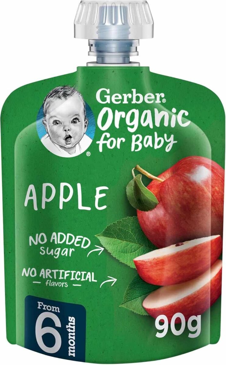 Gerber Organic Puree Apple Baby Food, 90g